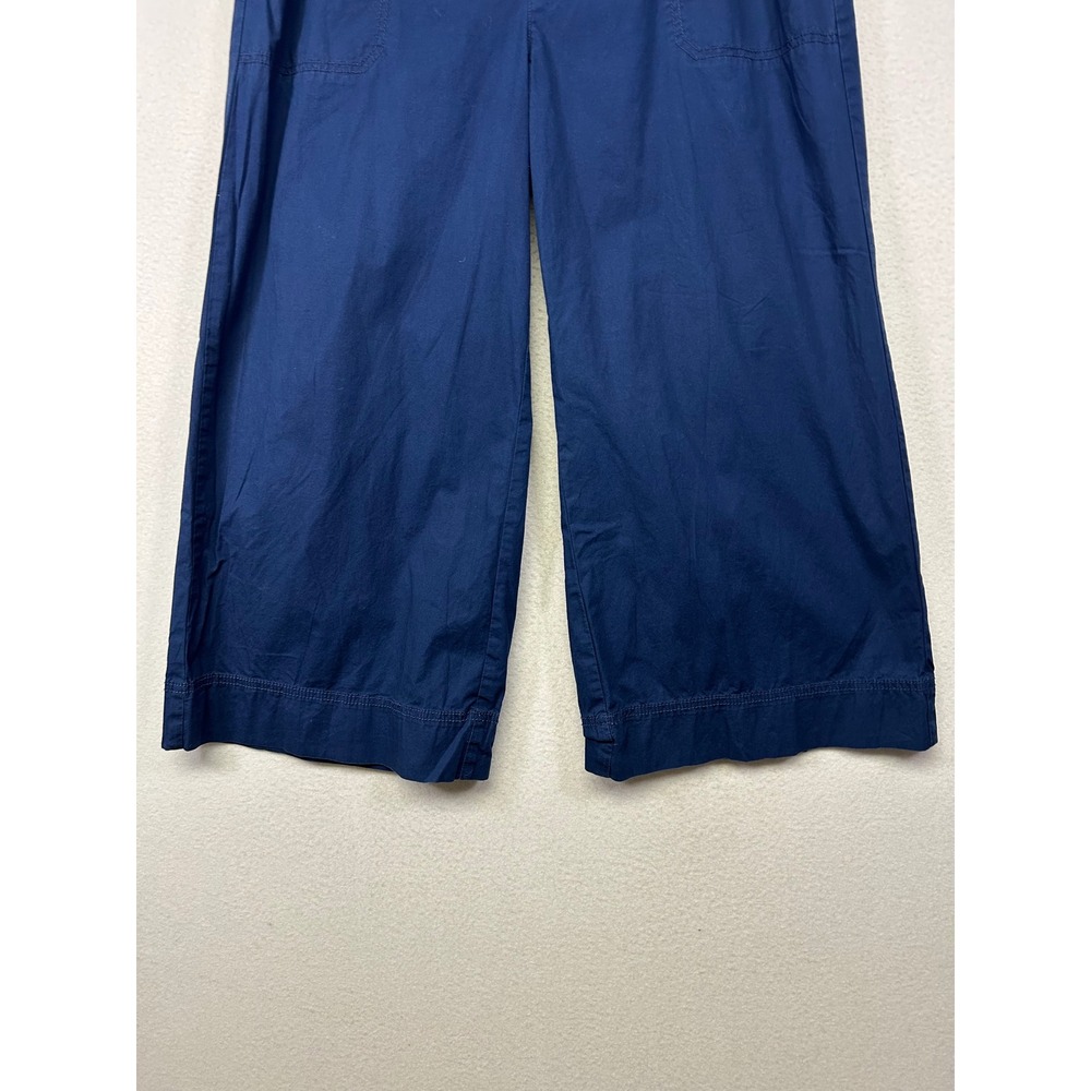Coastal Grandma Chico's Women 12 Blue Wide Leg Pull On Cropped Pants - Picture 11 of 12